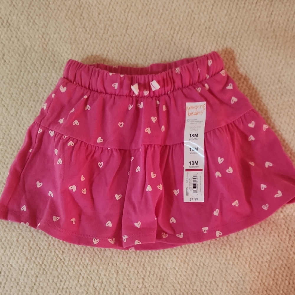Pink Heart Patterned Skirt